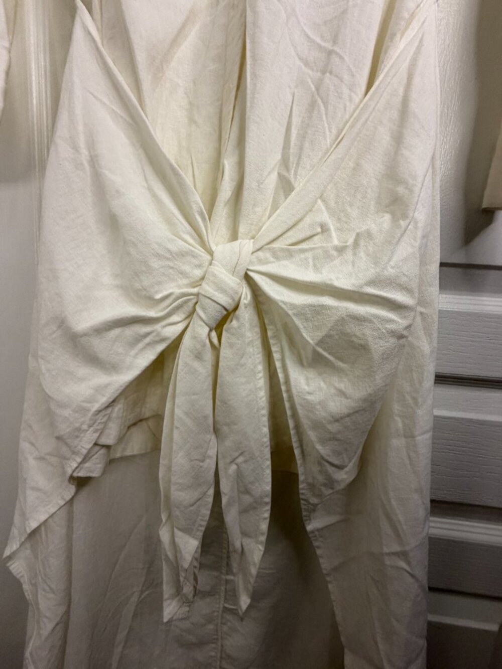 Free People White Linen -Front Convertible Mini/Maxi Dress- S- MSRP $228 - Picture 13 of 16